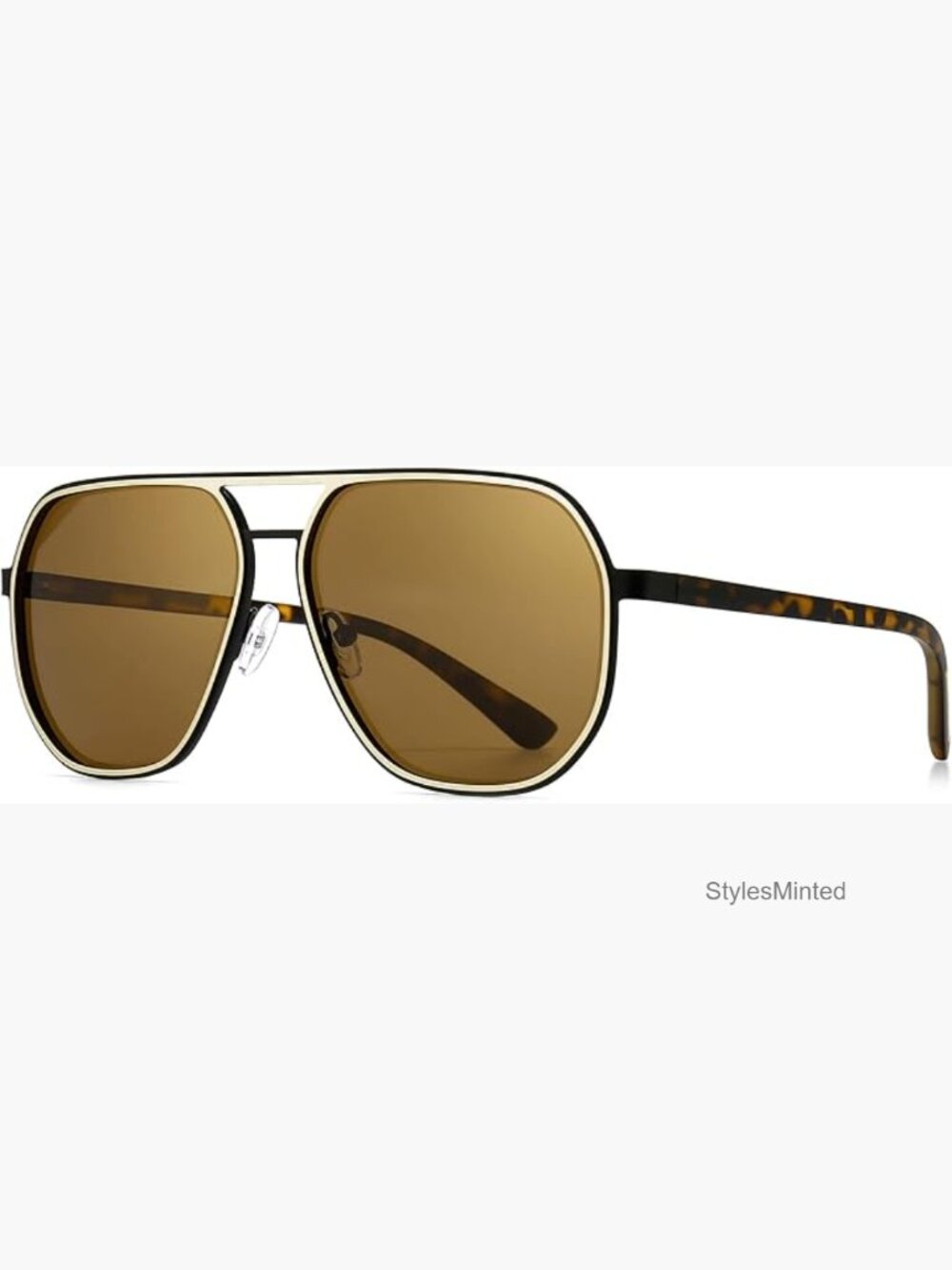 Polygon Aviator Sunglasses for Men Polarized Retro Shades UV Protection